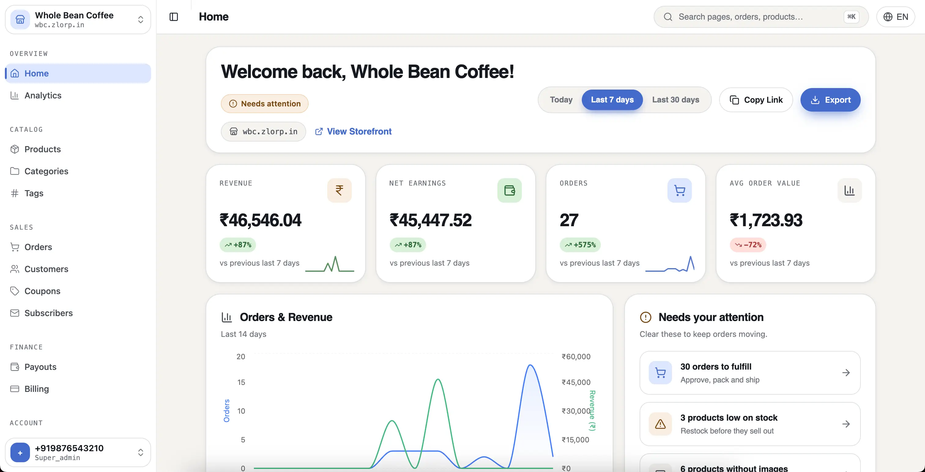 zlorp dashboard preview
